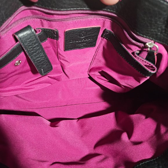 Cole Haan Pebble leather black satchel/tote with pink trim - Picture 5 of 13